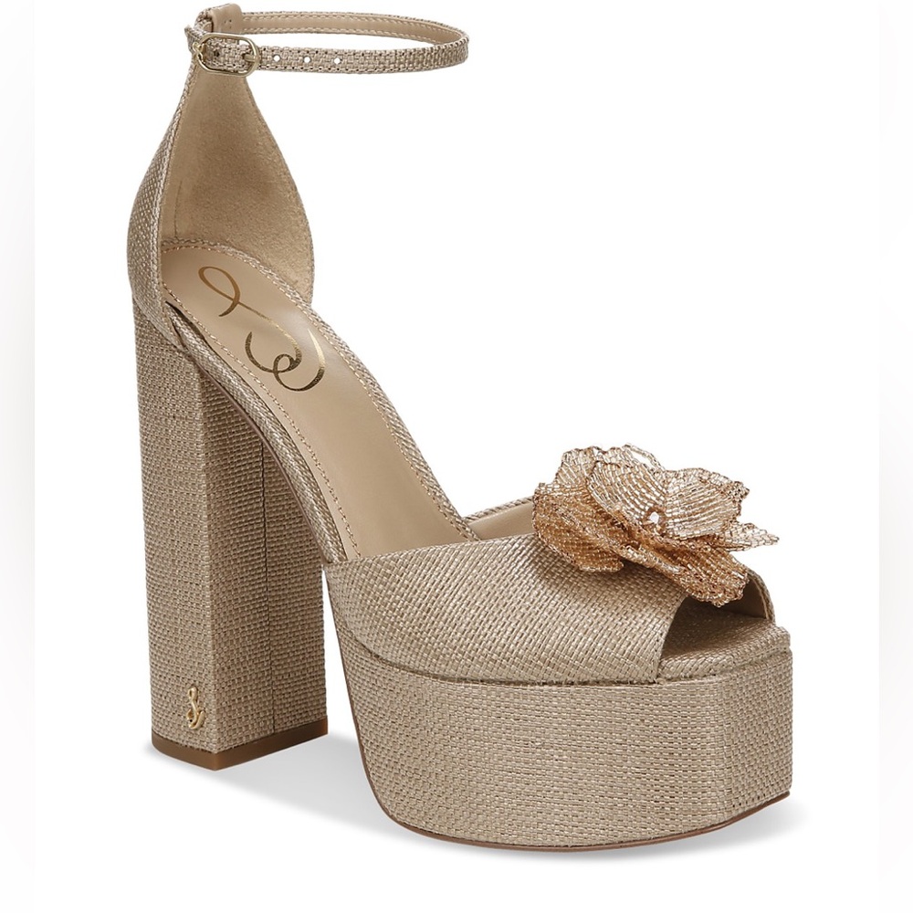 Sam Edelman Women's Kori Flora High Heel Platform Sandals “blush” color